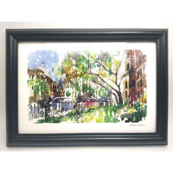 Framed Misha Lenn Commonwealth In Bloom Seriolithograph in Color On Paper